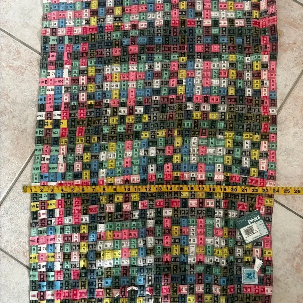 Karma Living decorative tape mat measuring tape floor mat ruler carpet rug new
